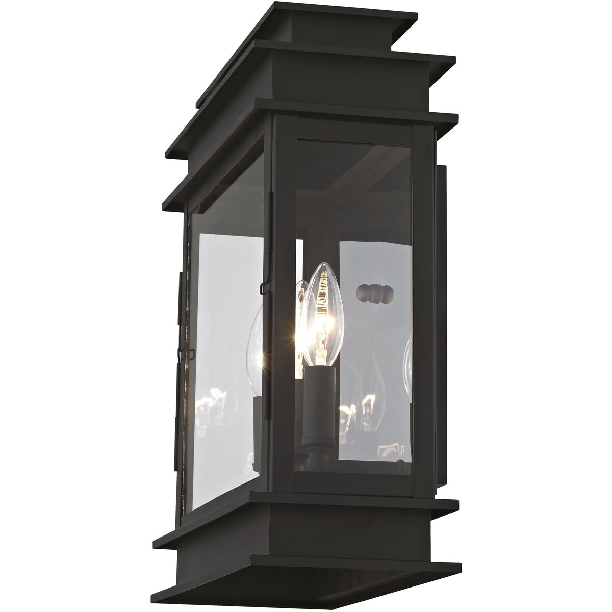 Princeton 3 Light 15 inch Black Outdoor Wall Lantern