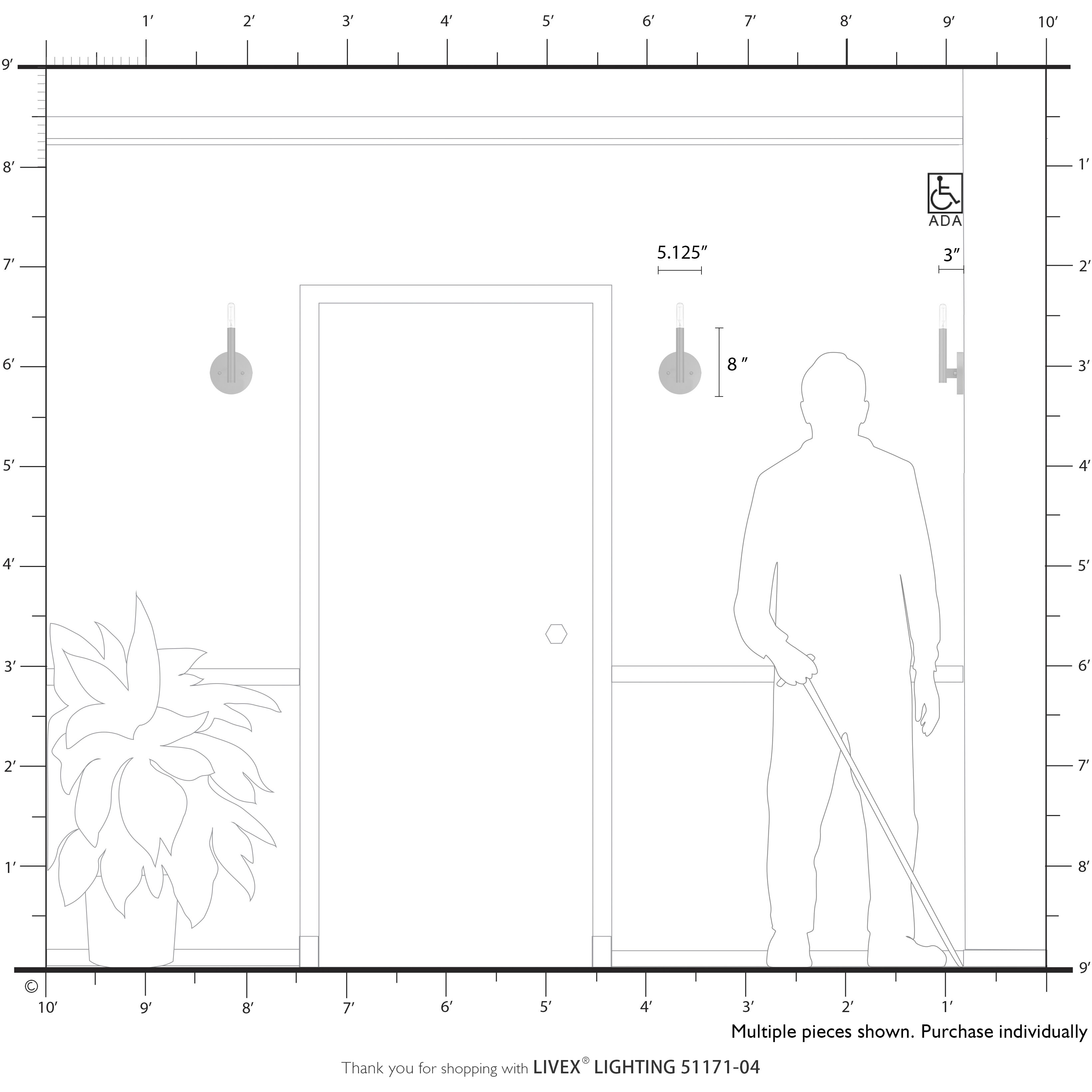 Copenhagen 1 Light 5.13 inch Black ADA Wall Sconce Wall Light, Single