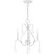 Caterina 3 Light 13 inch Antique White with Clear Crystals Chandelier Ceiling Light