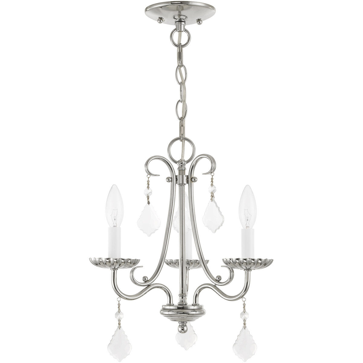 Daphne 3 Light 14 inch Polished Chrome Mini Chandelier Ceiling Light