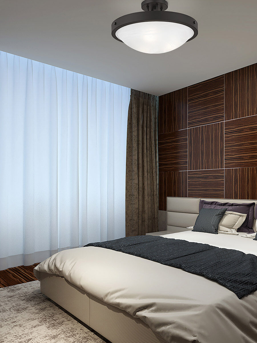 New Brighton 3 Light 17 inch Bronze Semi-Flush Mount Ceiling Light