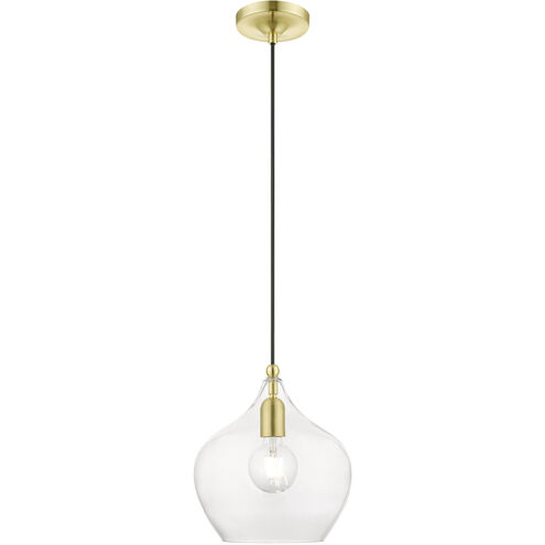 Aldrich 1 Light 10 inch Satin Brass with Polished Brass Accent Pendant Ceiling Light
