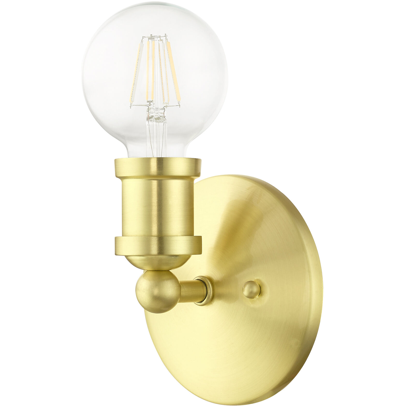 Lansdale 1 Light 5 inch Satin Brass Single Vanity Sconce Wall Light, Single