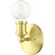 Lansdale 1 Light 5 inch Satin Brass Single Vanity Sconce Wall Light, Single