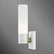 Aero ADA Wall Sconce Wall Light in Textured White with Antique Brass Accent