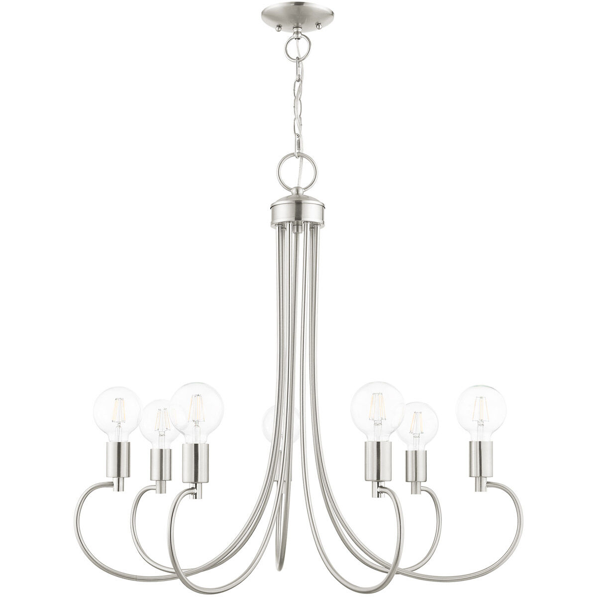 Bari 7 Light 30 inch Brushed Nickel Chandelier Ceiling Light