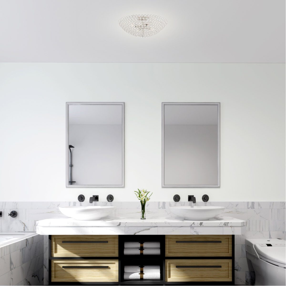 Cassandra 4 Light 20 inch Brushed Nickel Semi-Flush Mount Ceiling Light