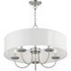 Brookdale 5 Light 23 inch Brushed Nickel Pendant Chandelier Ceiling Light