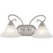 Coronado 2 Light 19 inch Brushed Nickel Bath Vanity Wall Light