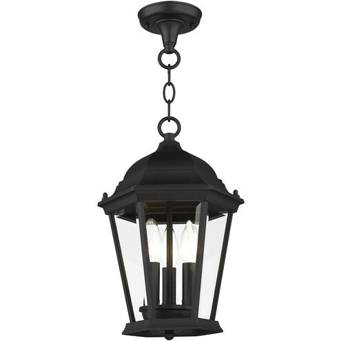 Hamilton 3 Light 10 inch Textured Black Outdoor Pendant Lantern