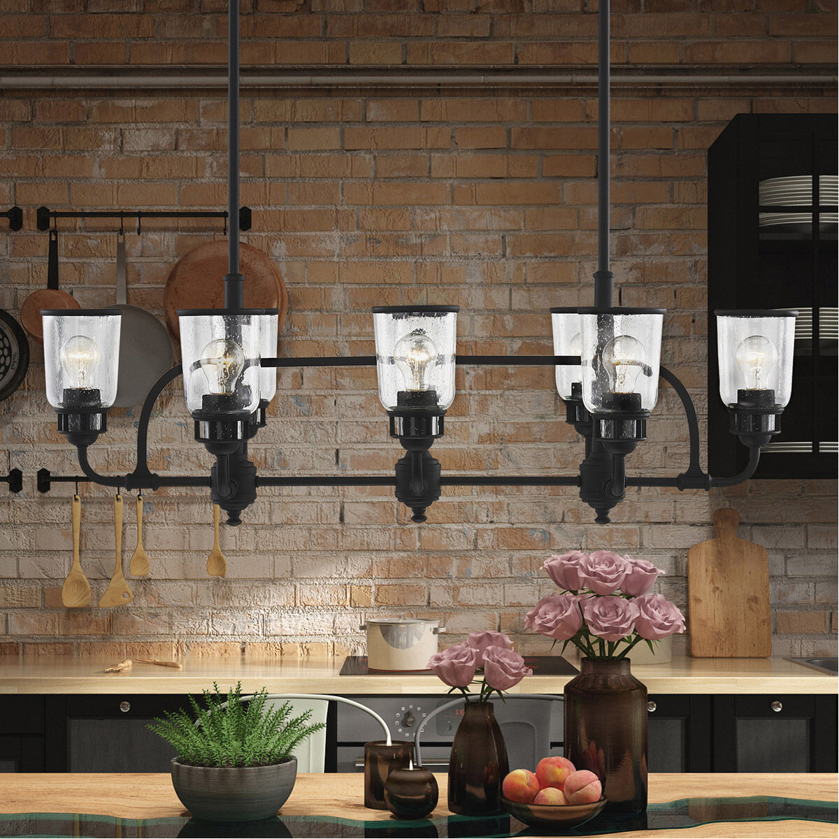 Lawrenceville 8 Light 21 inch Black Chandelier Ceiling Light