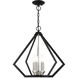 Prism 5 Light 20 inch Black with Brushed Nickel Cluster Chandelier Ceiling Light 