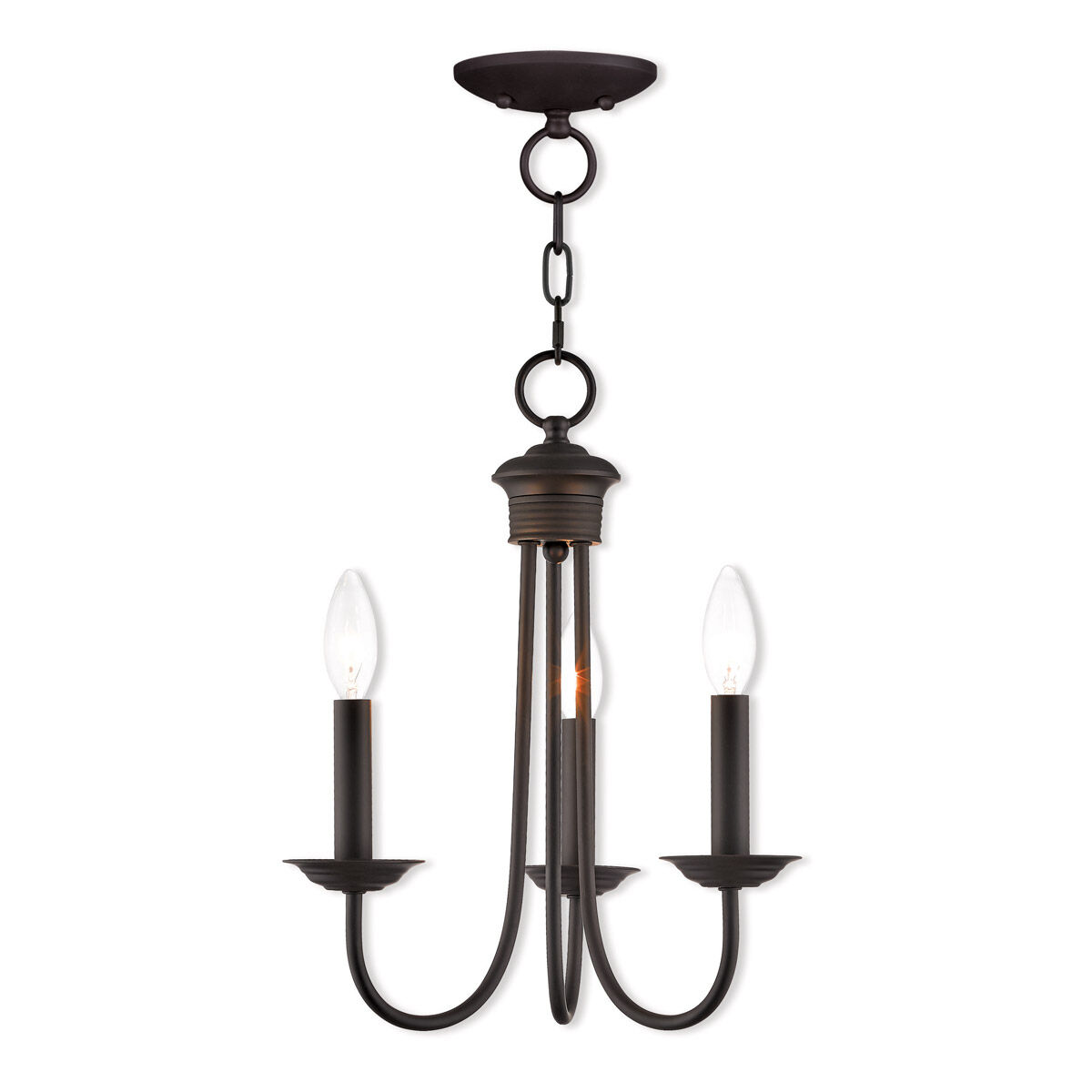 Estate 3 Light 14 inch Bronze Mini Chandelier Ceiling Light