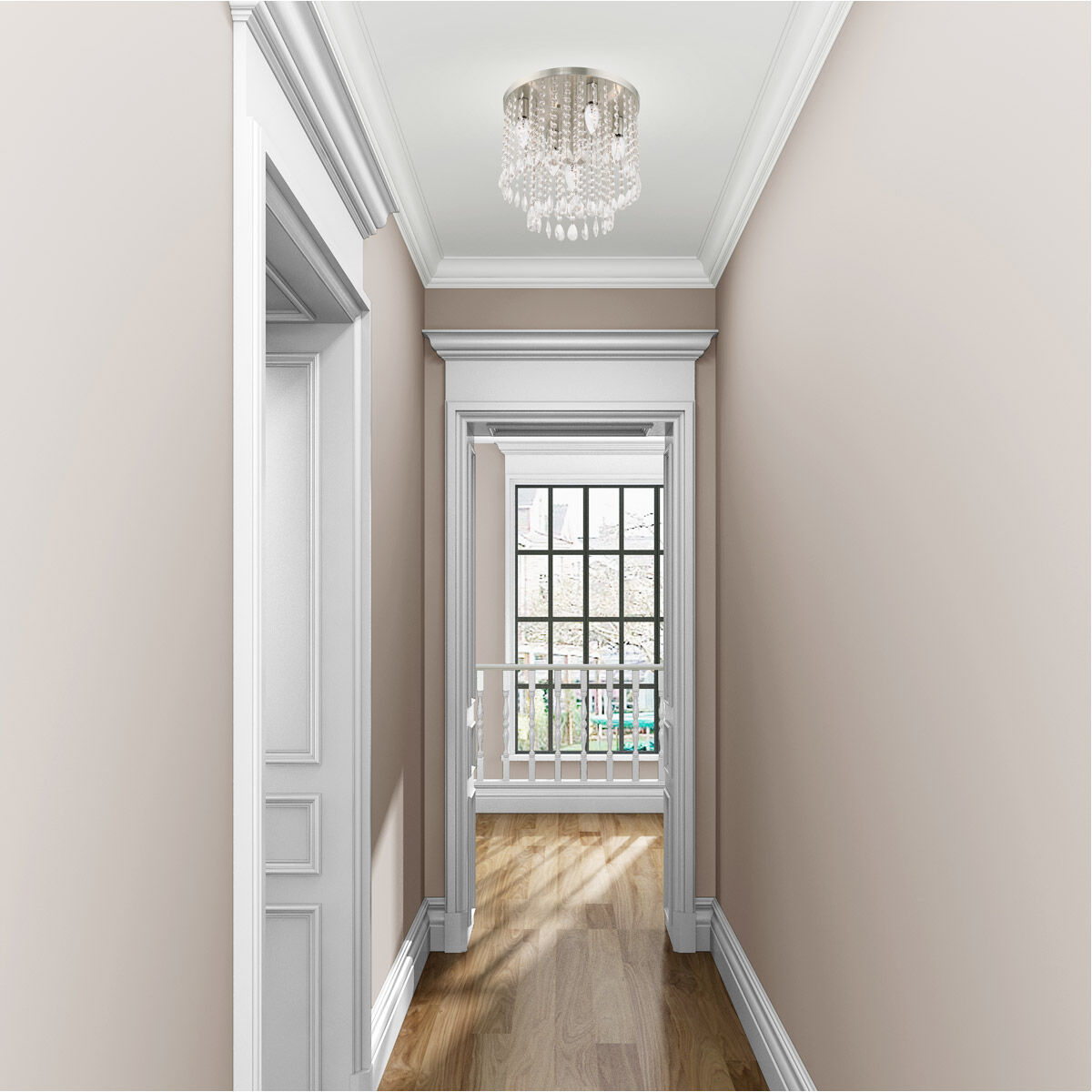 Elizabeth 5 Light 14 inch Brushed Nickel Flush Mount Ceiling Light