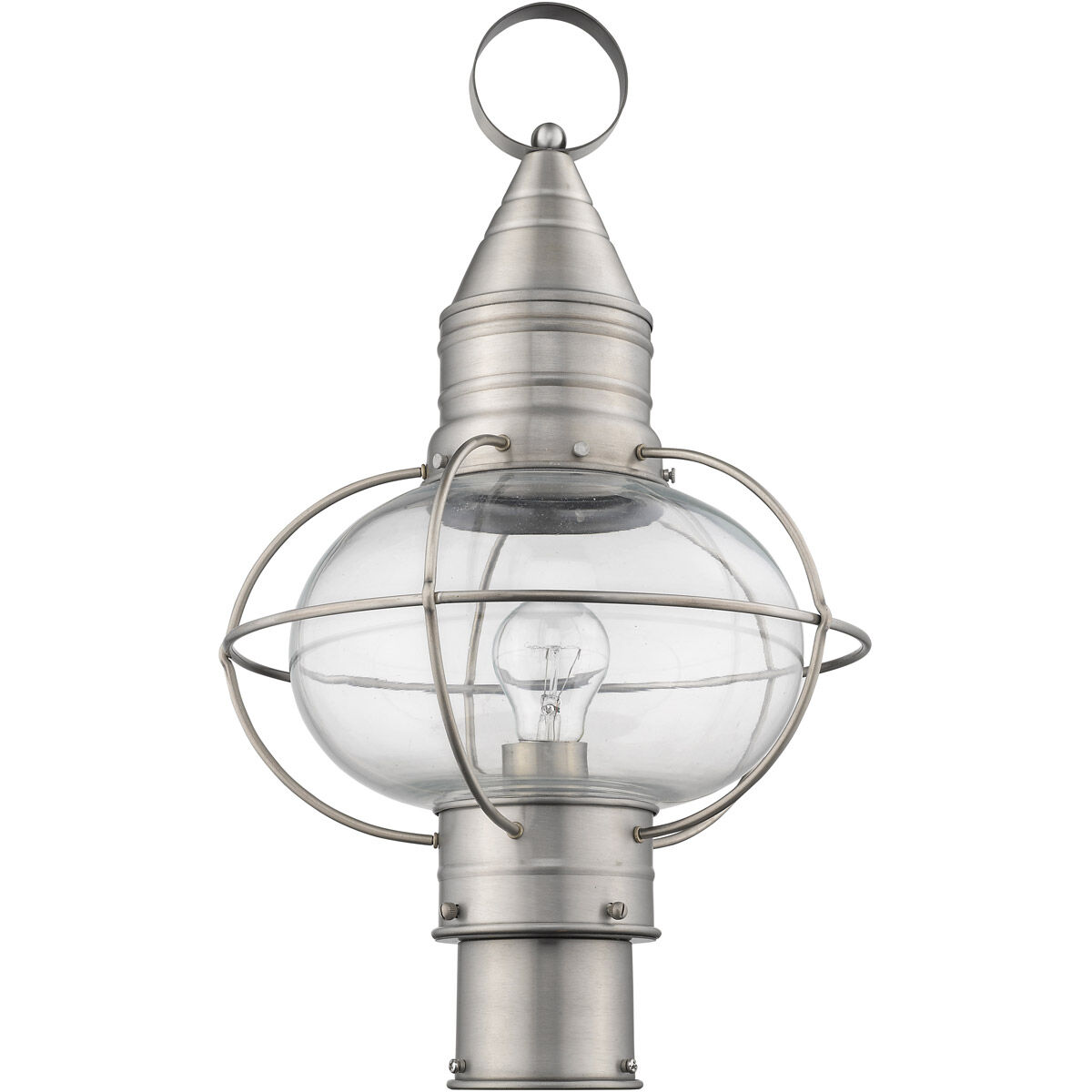 Newburyport 1 Light 20 inch Brushed Nickel Outdoor Post Top Lantern