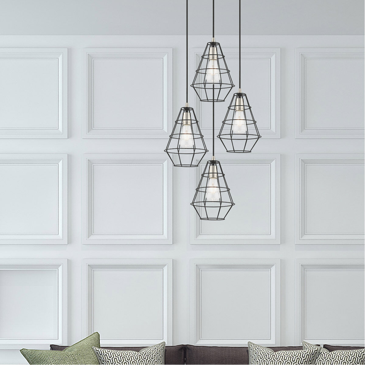 Geometric 1 Light 7.75 inch Black Mini Pendant Ceiling Light
