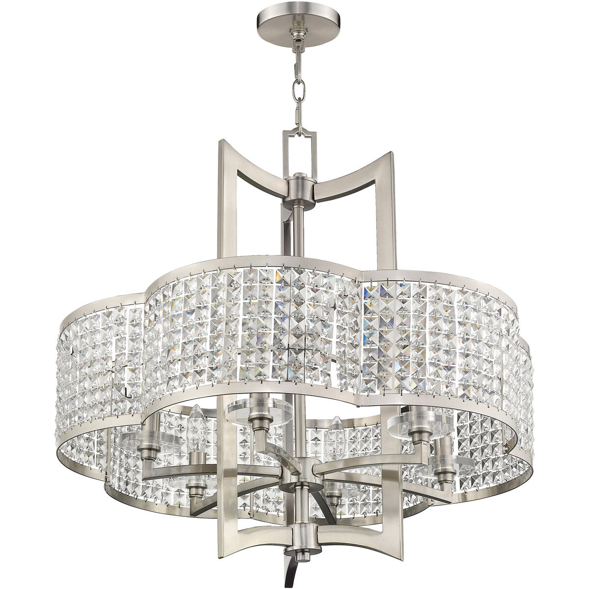 Grammercy 6 Light 26 inch Brushed Nickel Chandelier Ceiling Light