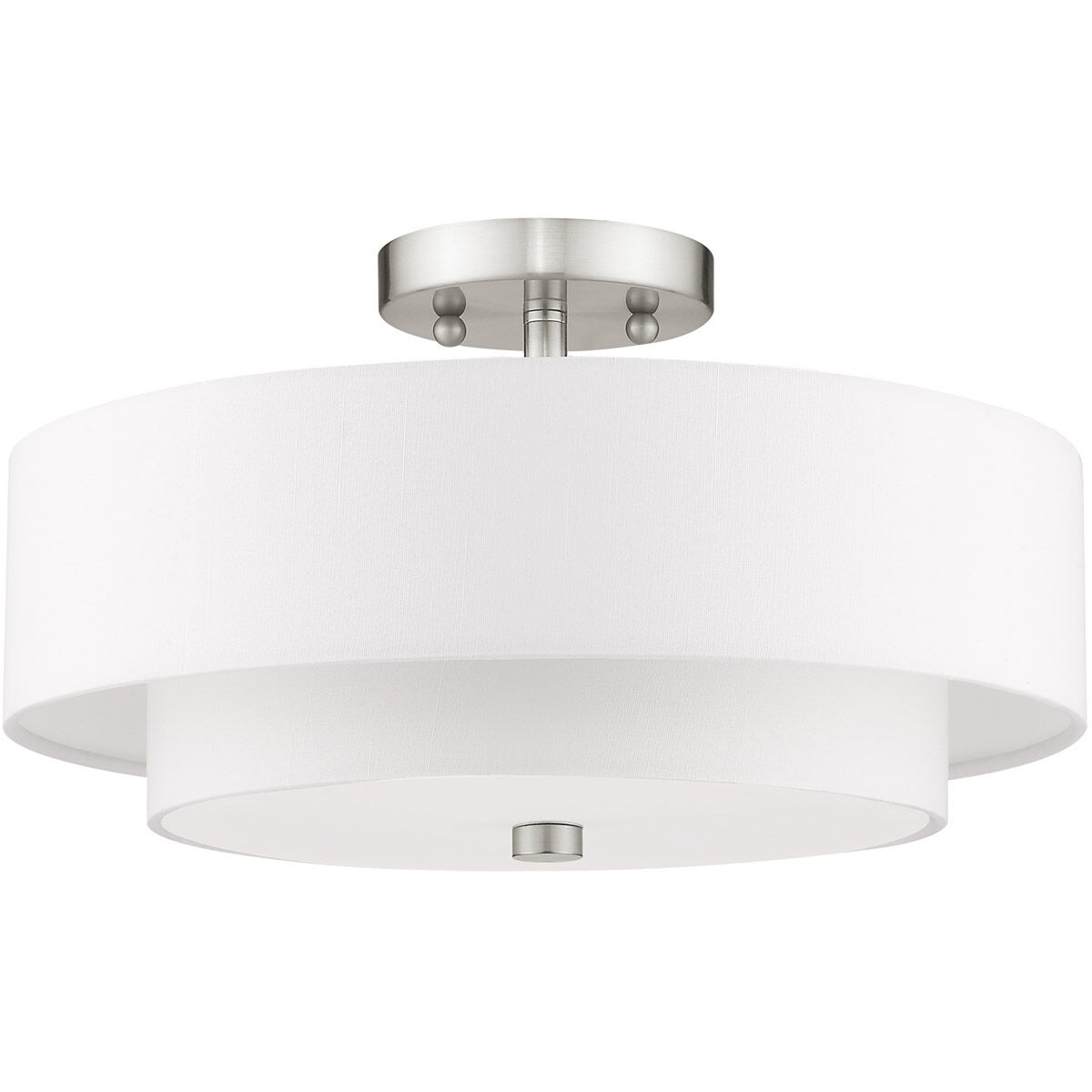 Claremont 3 Light 15 inch Brushed Nickel Semi-Flush Mount Ceiling Light