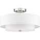 Claremont 3 Light 15 inch Brushed Nickel Semi-Flush Mount Ceiling Light