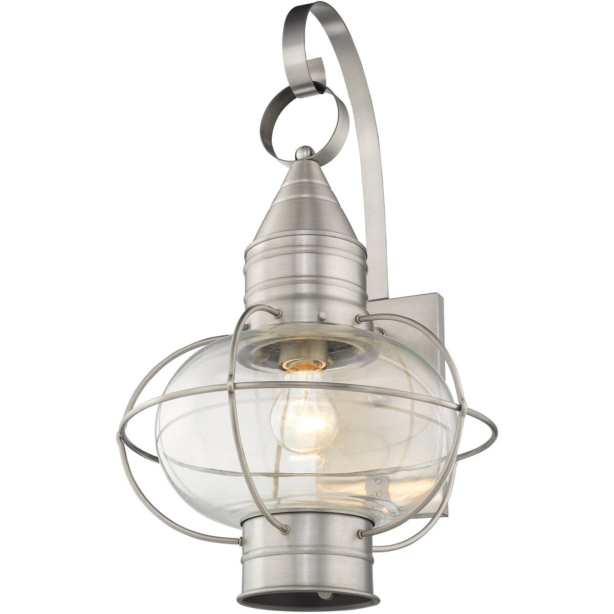 Newburyport 1 Light 21 inch Brushed Nickel Outdoor Wall Lantern