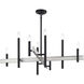 Denmark 8 Light 36 inch Black with Brushed Nickel Accents Chandelier Ceiling Light