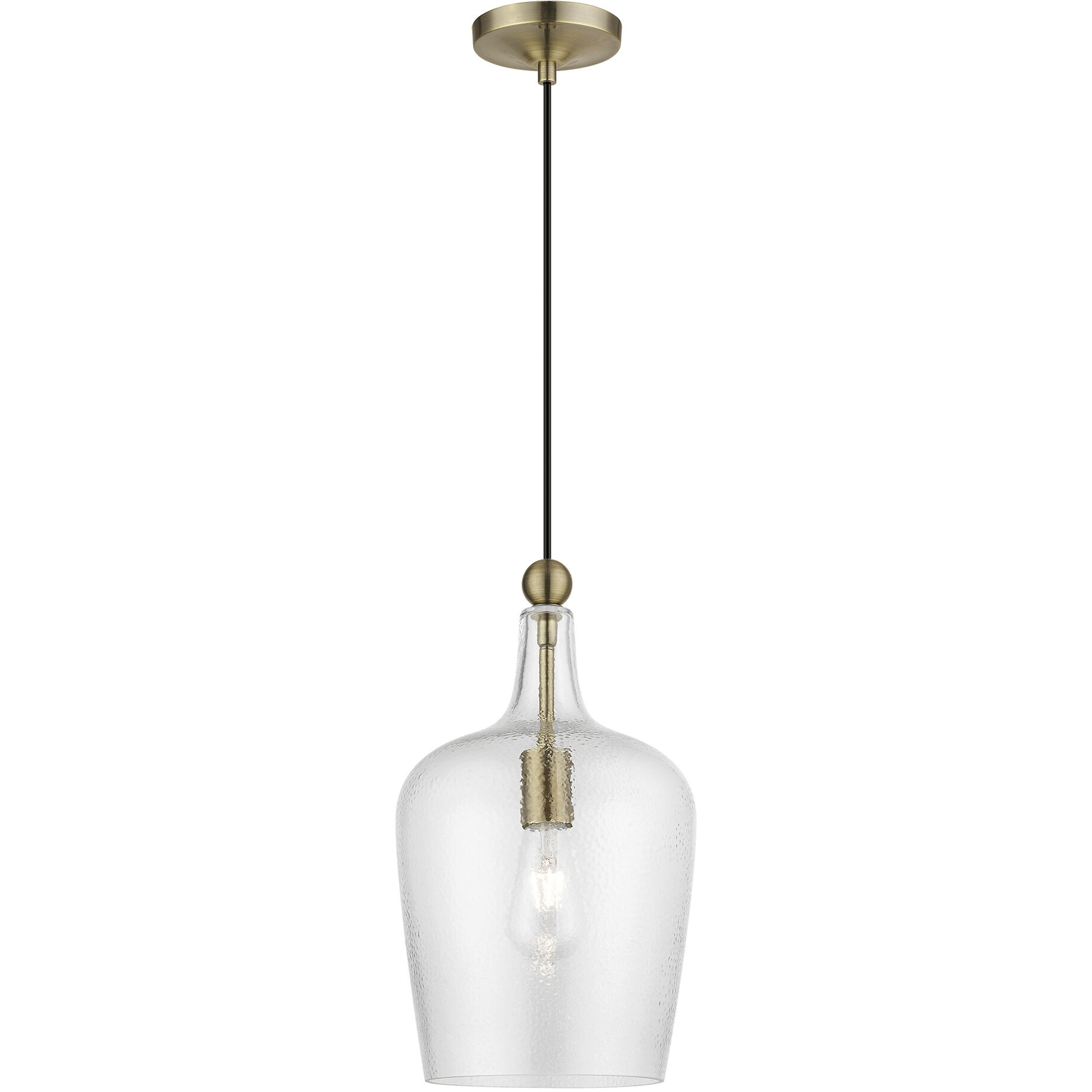 Avery 1 Light 9 inch Antique Brass Single Pendant Ceiling Light, Single