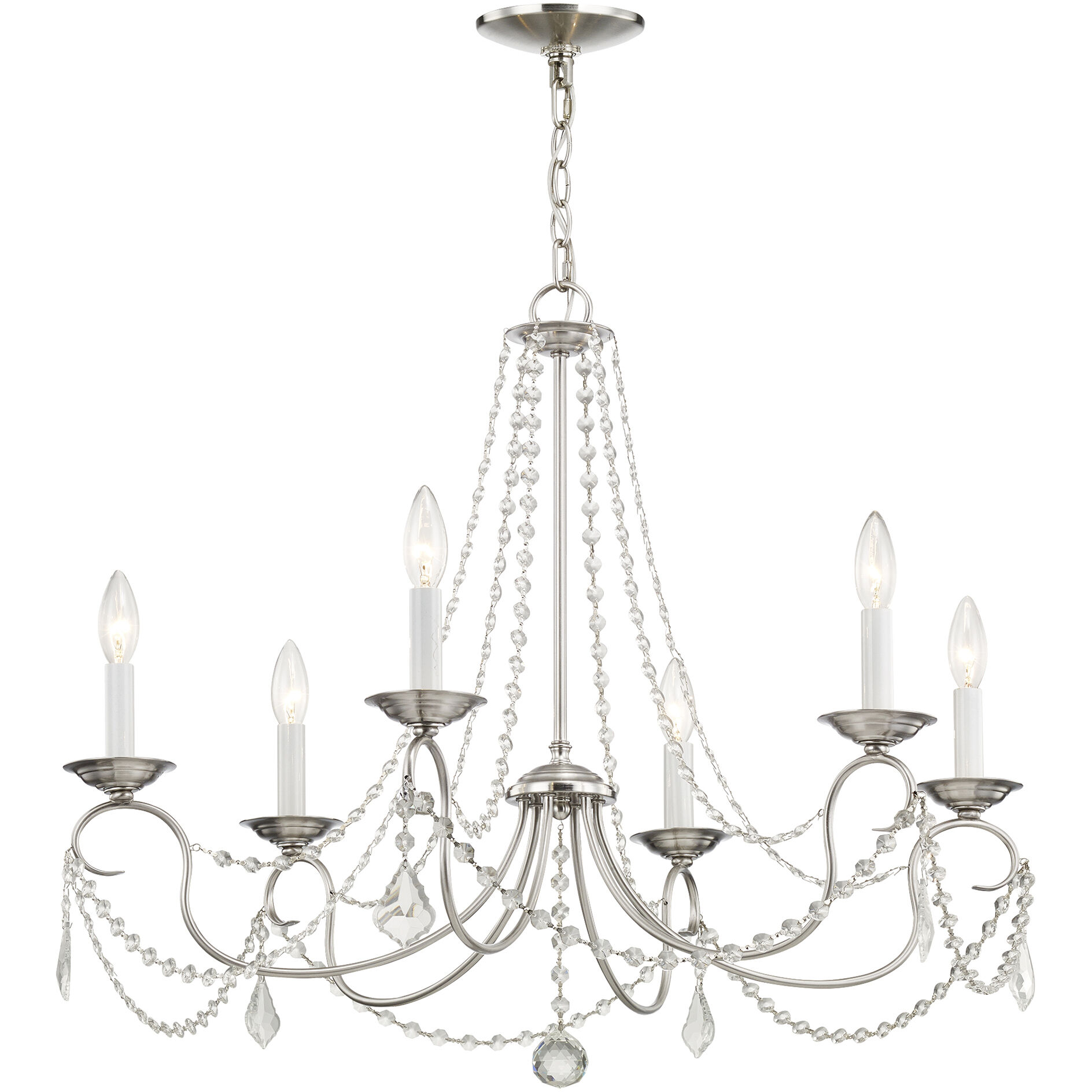 Pennington 6 Light 28 inch Brushed Nickel Chandelier Ceiling Light