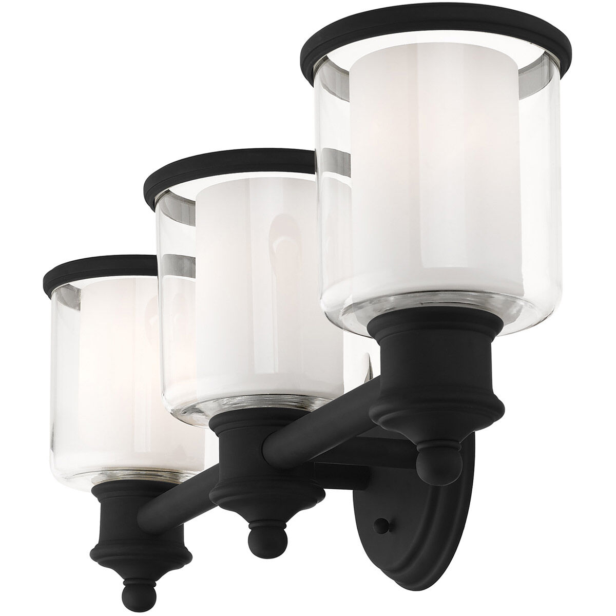 Middlebush 3 Light 24 inch Black Vanity Sconce Wall Light