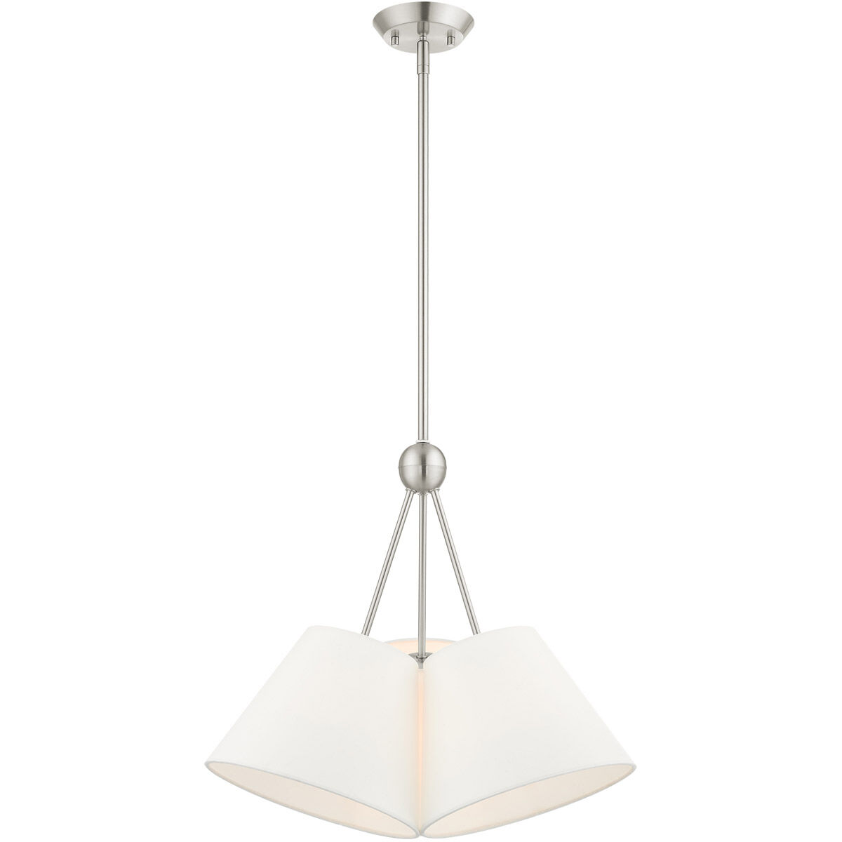 Prato 3 Light 21 inch Brushed Nickel Chandelier Ceiling Light