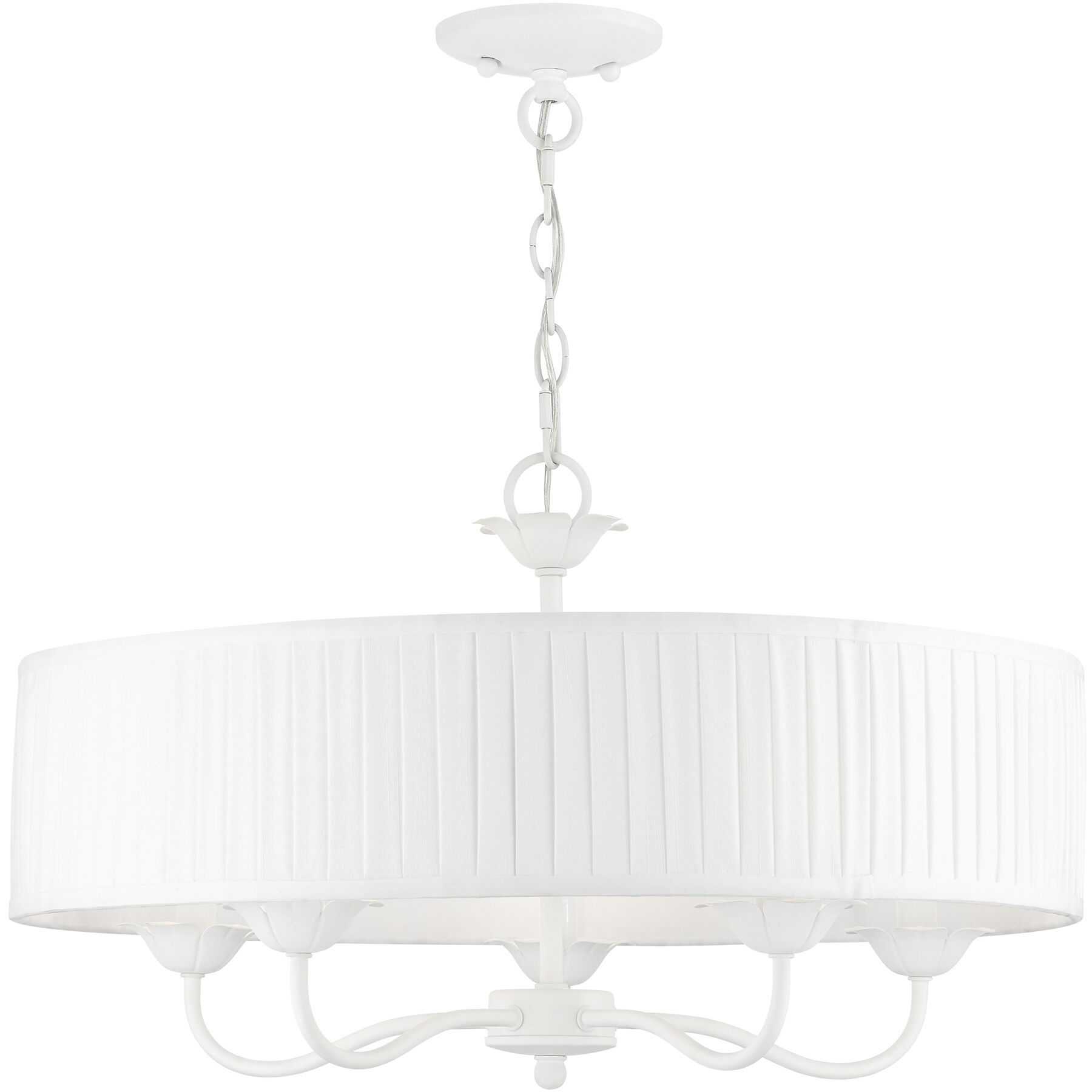 Edinburgh 5 Light 23 inch White Pendant Chandelier Ceiling Light