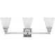 Mission 3 Light 25 inch Polished Chrome Bath Vanity Wall Light