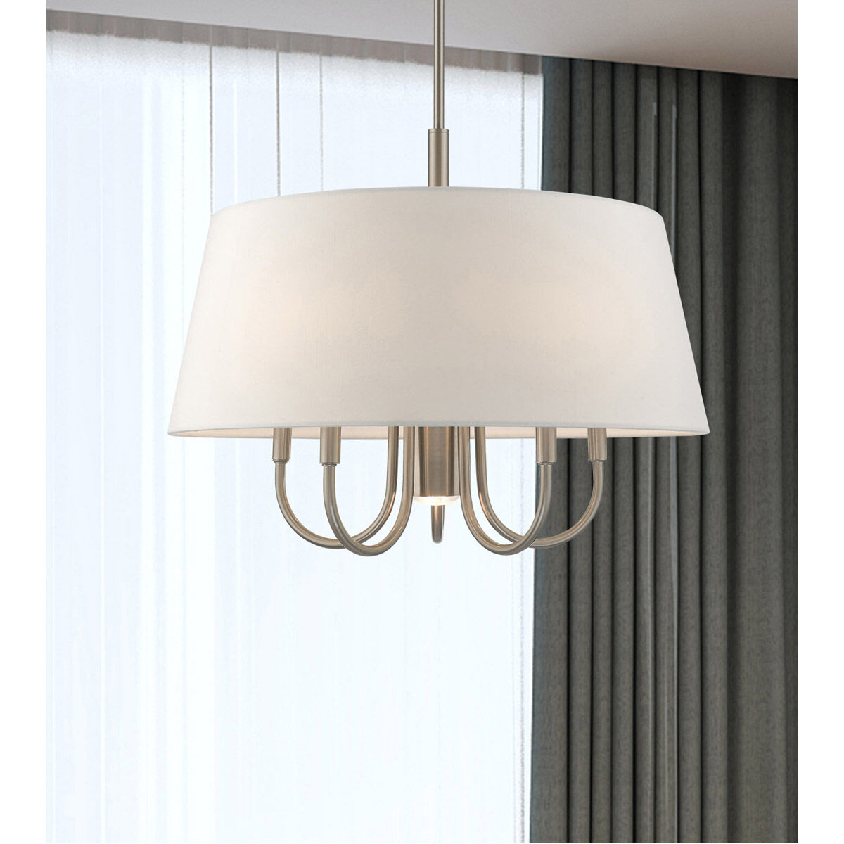 Belclaire 6 Light 24 inch Brushed Nickel Pendant Chandelier Ceiling Light
