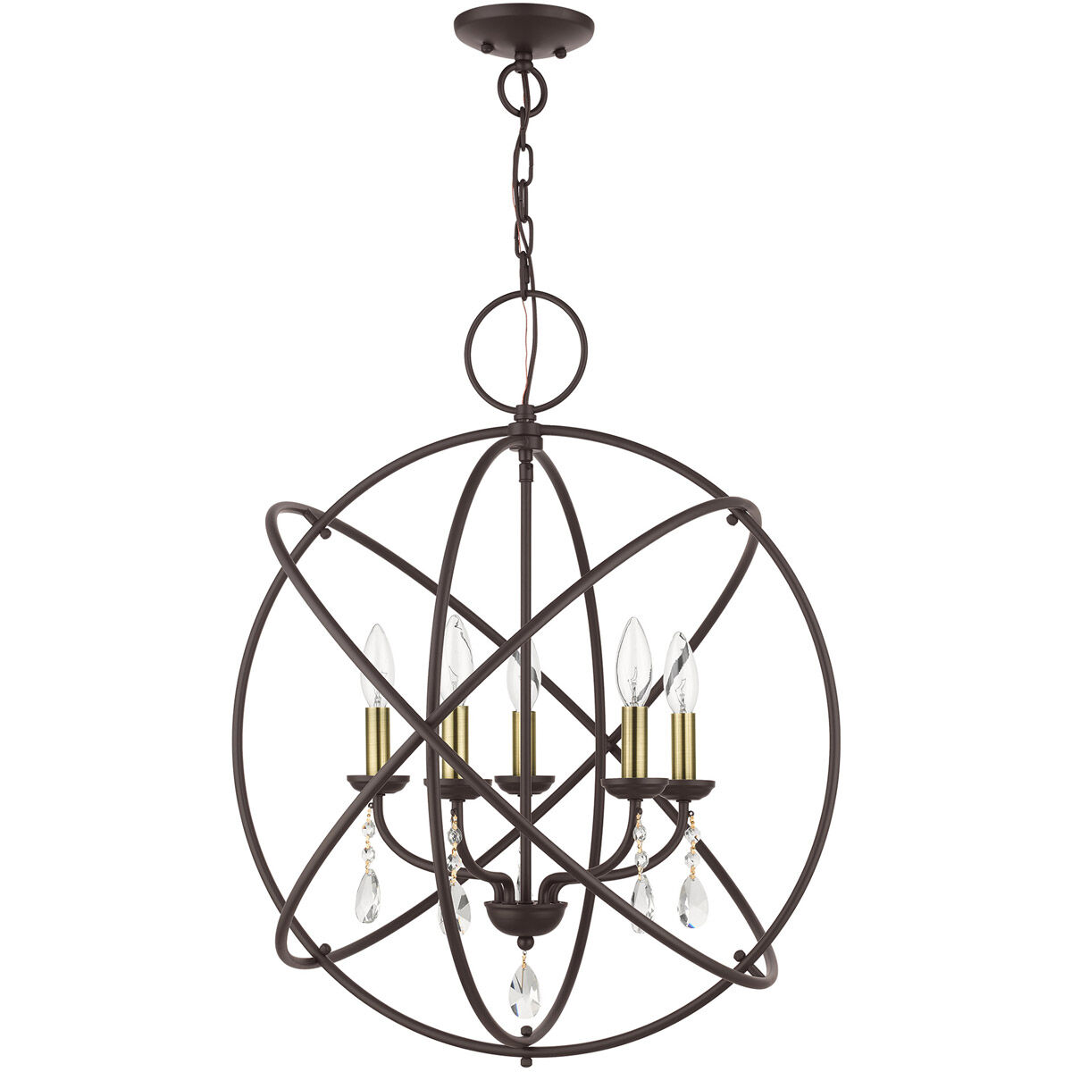 Aria 5 Light 23.5 inch Bronze Chandelier Ceiling Light