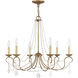 Pennington 6 Light 28 inch Antique Gold Leaf Chandelier Ceiling Light
