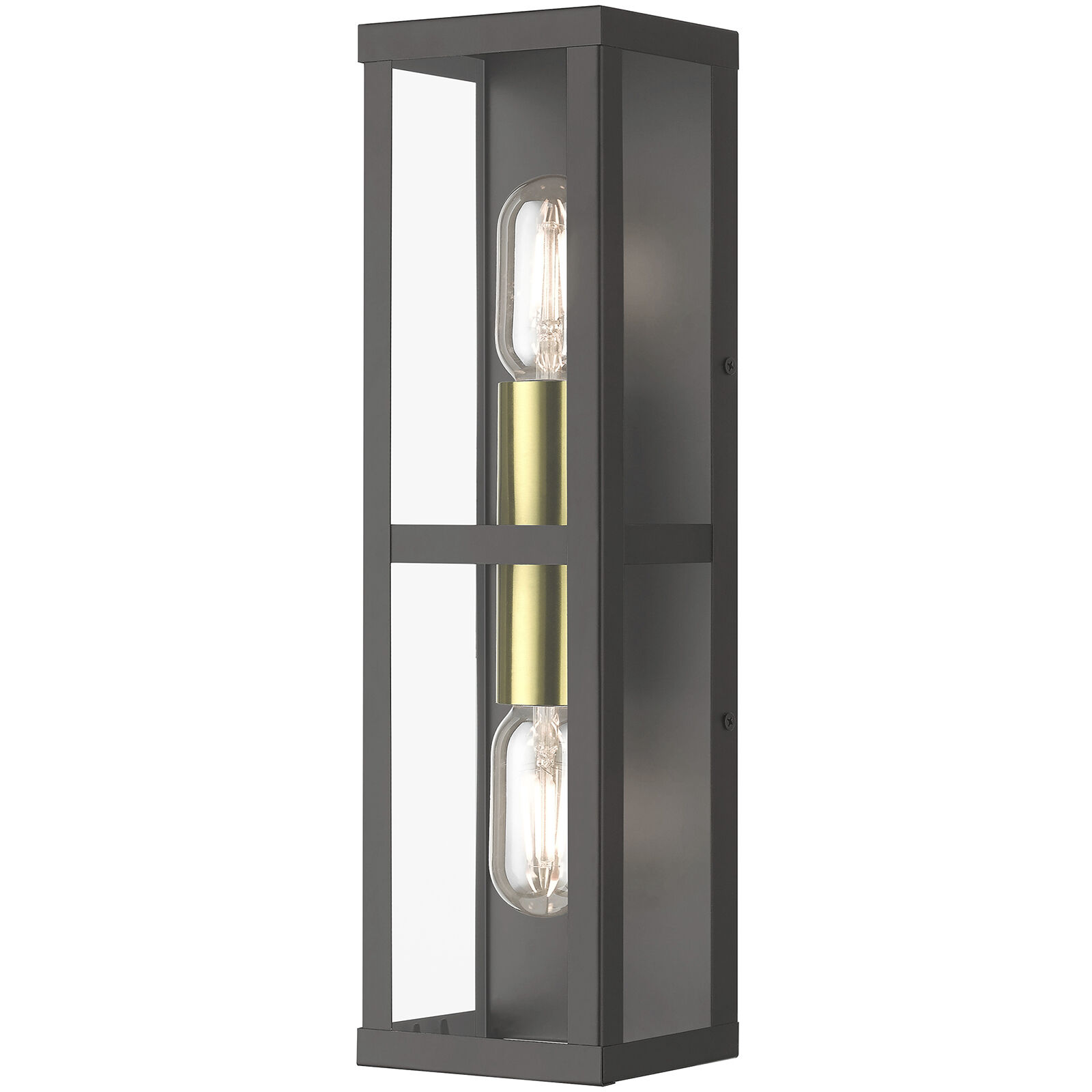 Gaffney 2 Light 16 inch Bronze with Antique Gold Finish Accents Outdoor ADA Wall Lantern