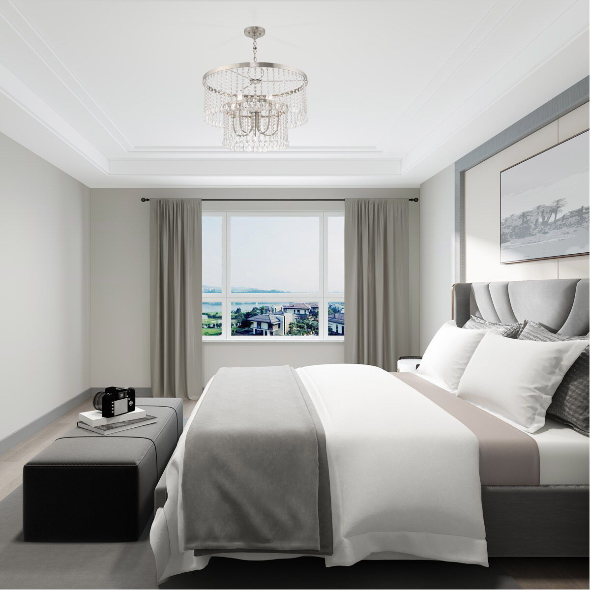 Elizabeth 5 Light 24 inch Brushed Nickel Pendant Chandelier Ceiling Light