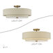 Bellingham 5 Light 22 inch Antique Gold Leaf Semi Flush Mount Ceiling Light, Extra Large