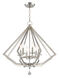 Diamond 6 Light 25 inch Polished Nickel Chandelier Ceiling Light