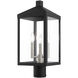 Nyack 3 Light 19.5 inch Black with Brushed Nickel Cluster Medium Outdoor Post Top Lantern