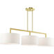 Meridian 3 Light 51 inch Satin Brass Linear Chandelier Ceiling Light