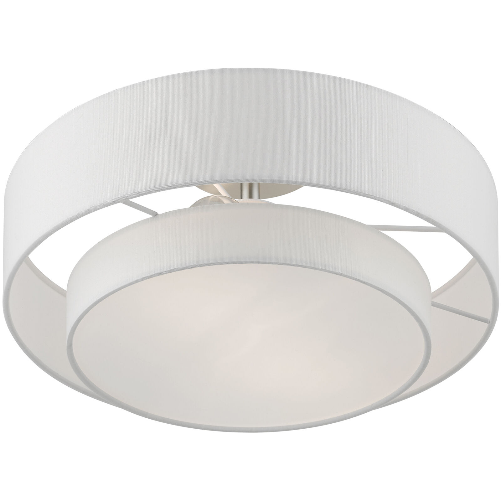 Meridian 2 Light 15 inch Brushed Nickel Semi-Flush Ceiling Light