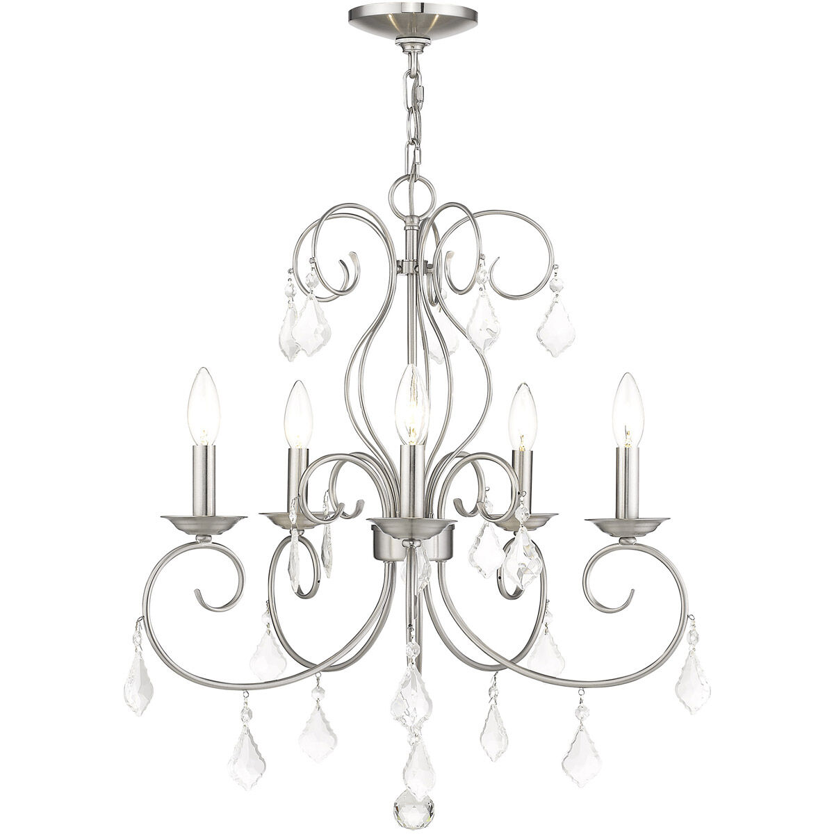 Donatella 5 Light 22 inch Brushed Nickel Chandelier Ceiling Light
