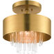 Orenburg 3 Light 13 inch Natural Brass Semi Flush Ceiling Light