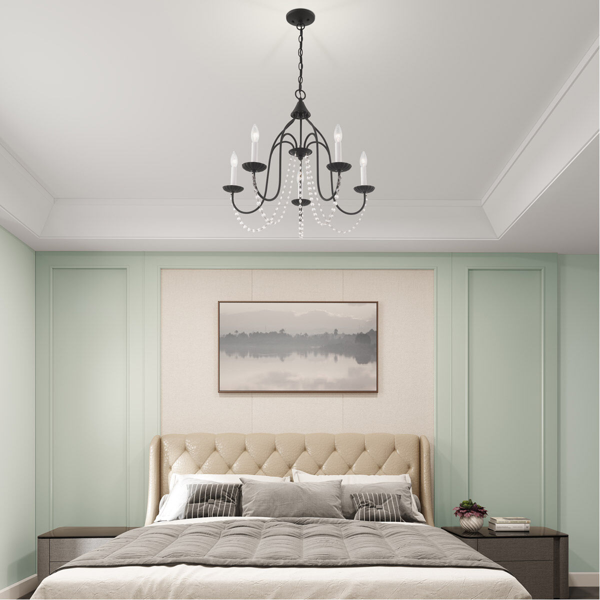 Alessia 5 Light 24 inch Black Chandelier Ceiling Light