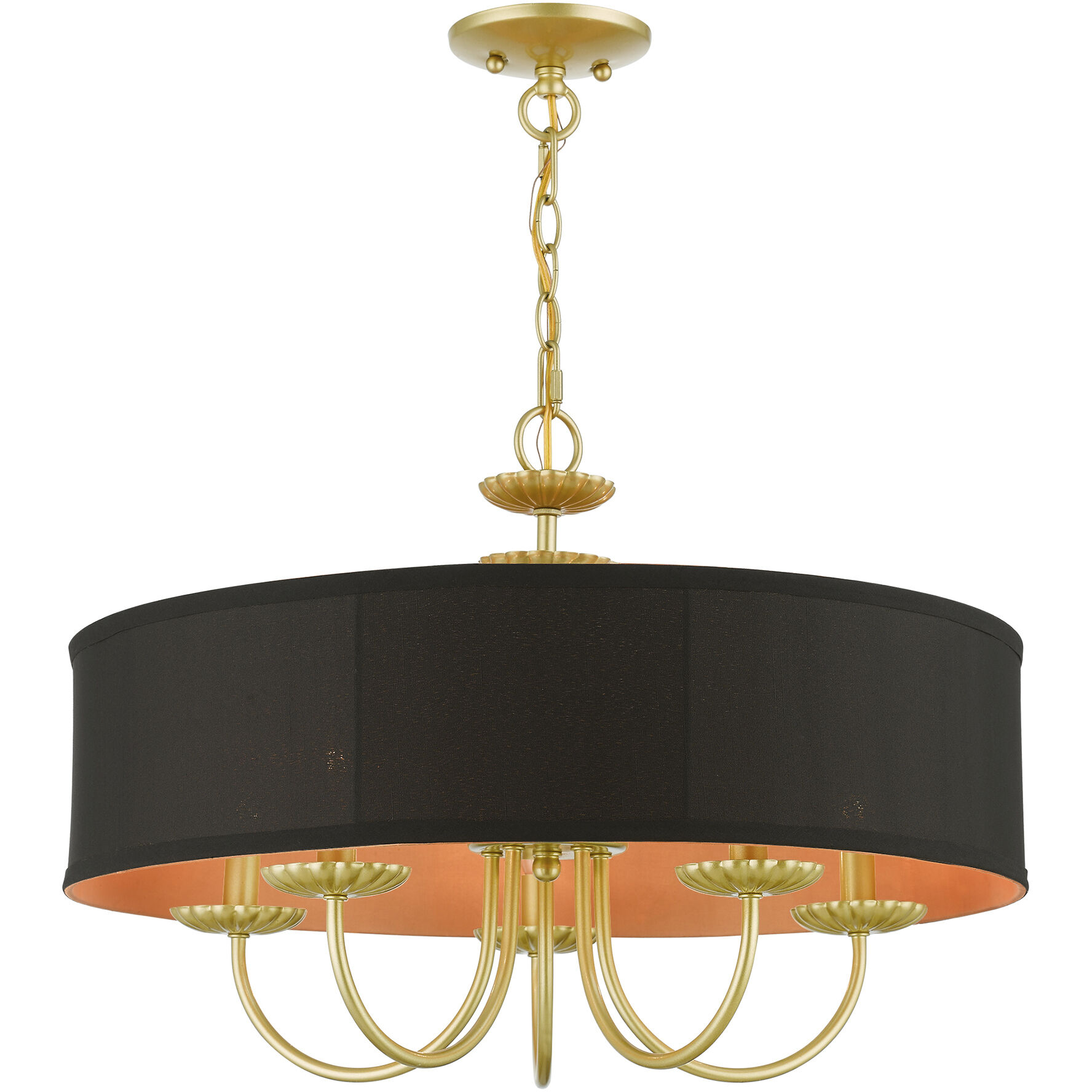 Winchester 5 Light 23 inch Soft Gold Pendant Chandelier Ceiling Light
