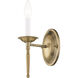 Williamsburgh 1 Light 4 inch Antique Brass Wall Sconce Wall Light