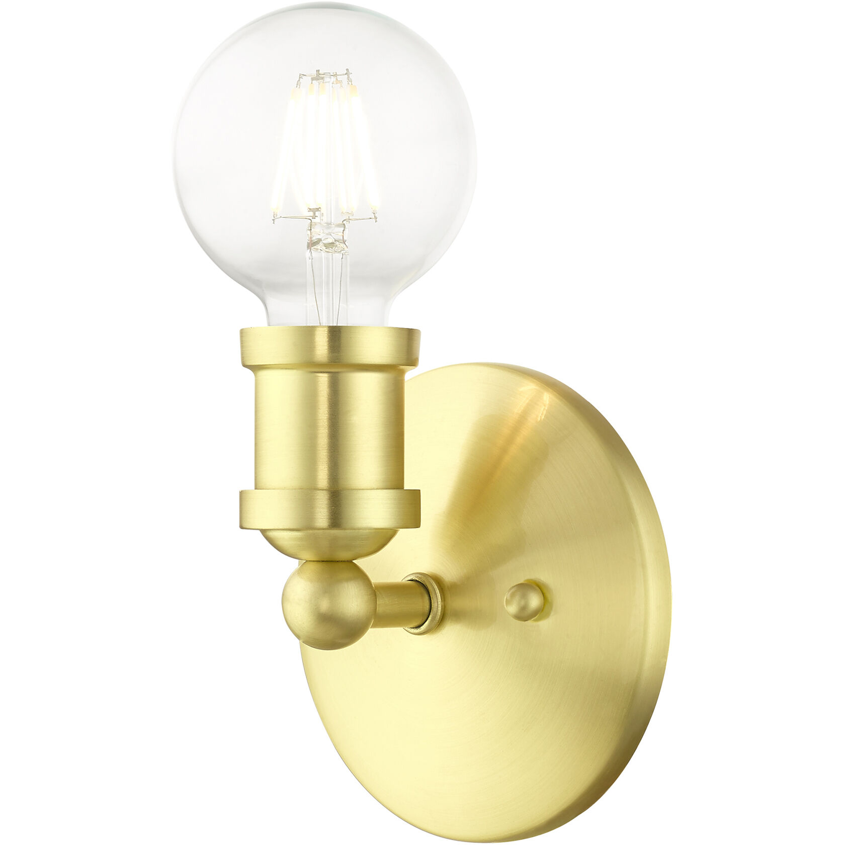 Lansdale 1 Light 5 inch Satin Brass Single Vanity Sconce Wall Light, Single