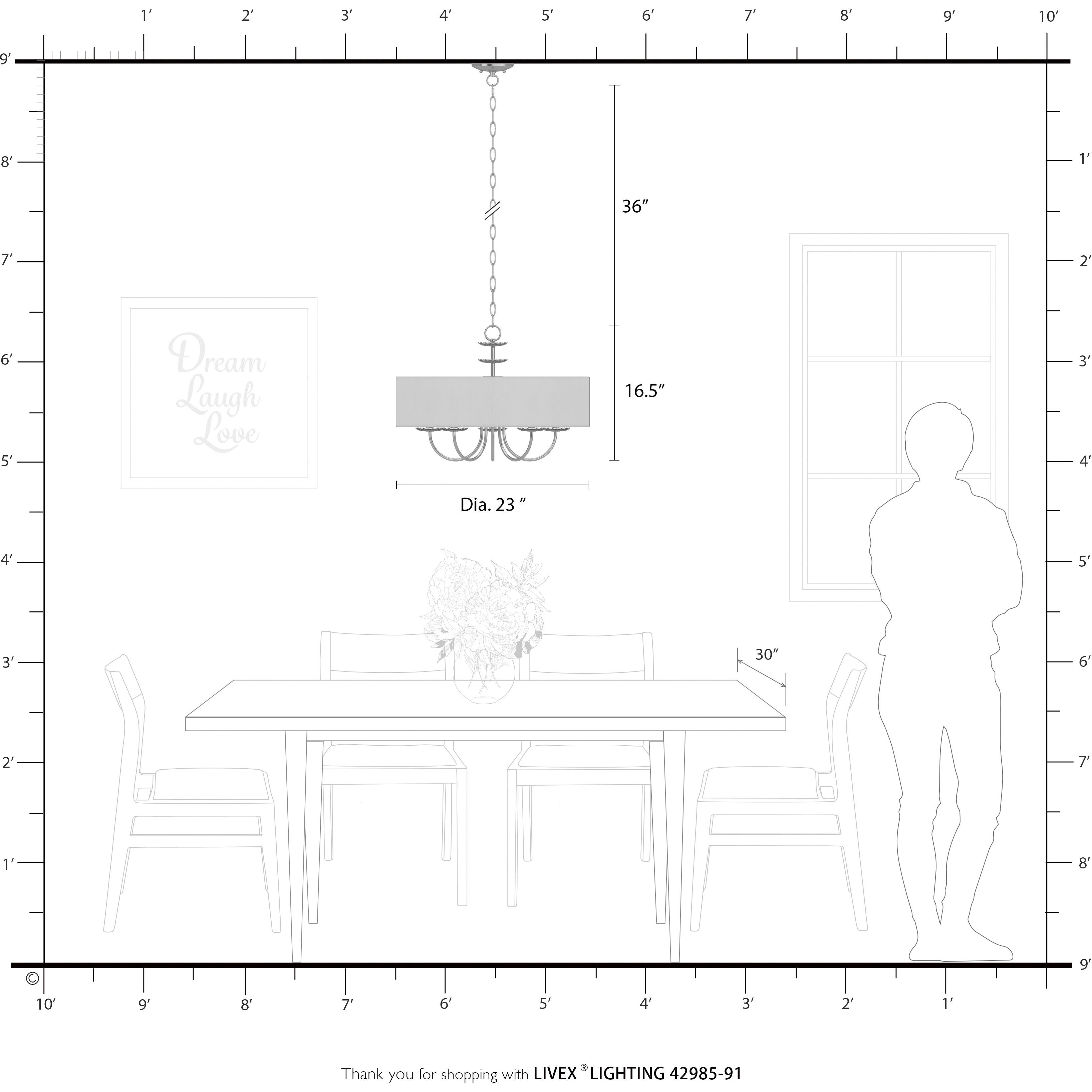 Brookdale 5 Light 23 inch Brushed Nickel Pendant Chandelier Ceiling Light