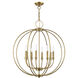 Milania 8 Light 28 inch Antique Brass Chandelier Ceiling Light 