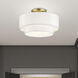 Manorwood 3 Light 15 inch Soft Gold Semi-Flush Ceiling Light
